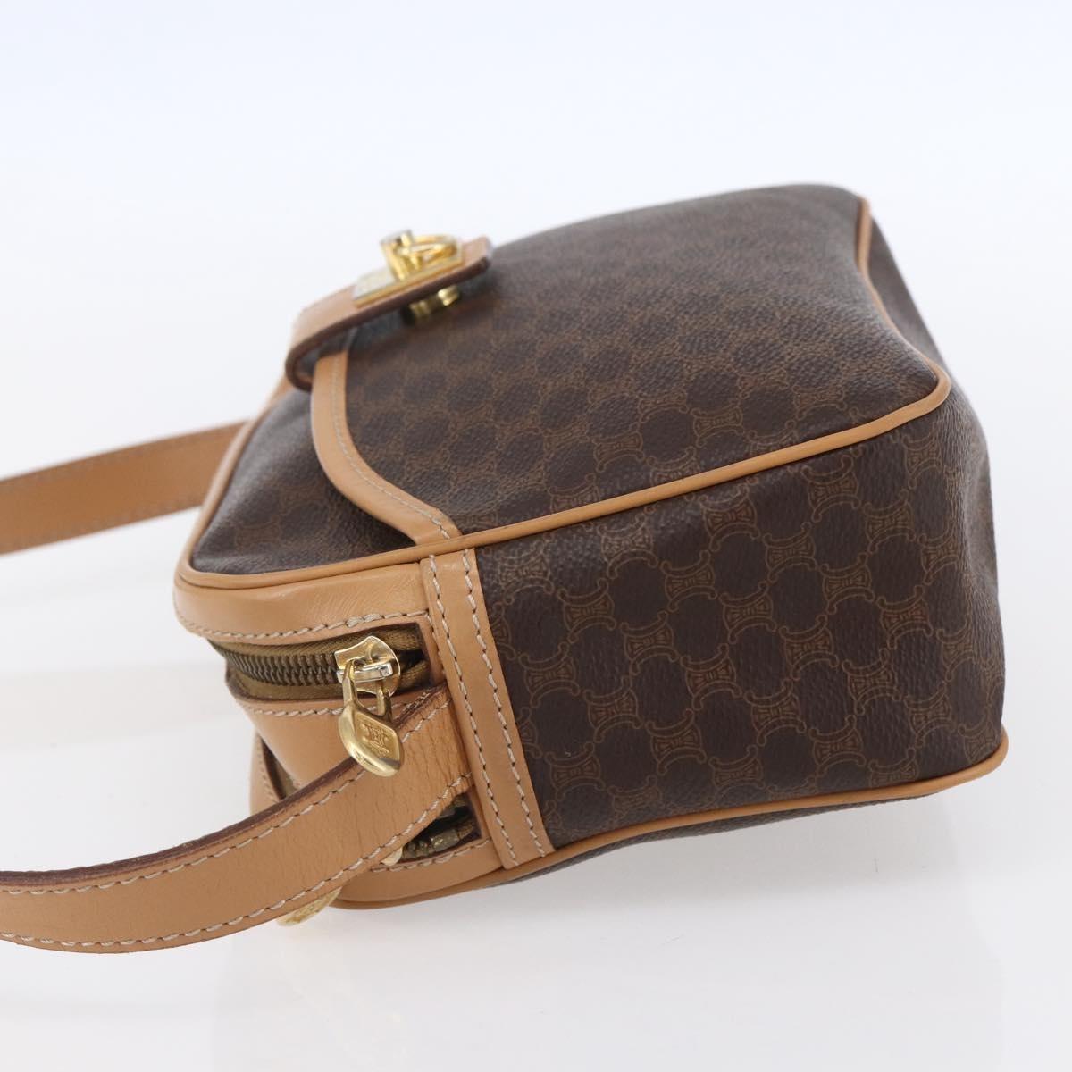 Celine Macadam Shoulder Bag PVC Leather, BROWN, PVC, Shoulder bag