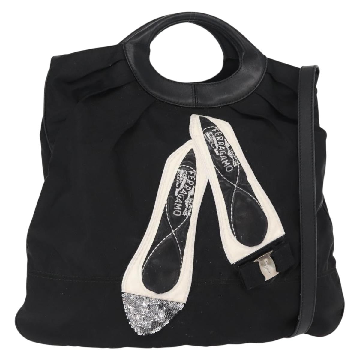 Salvatore Ferragamo Vala tote Nylon, BLACK, NYLON, Tote bag