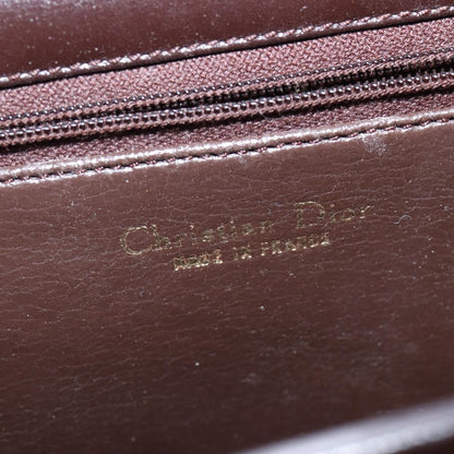 Christian Dior Flap Shoulder Bag Leather, BROWN, LEATHER, Shoulder bag