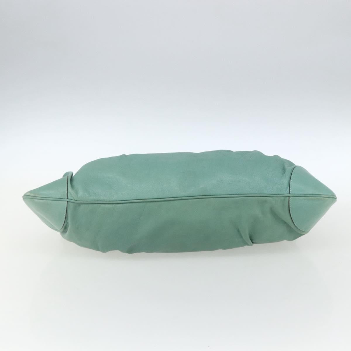 Salvatore Ferragamo Gancini handbag Leather, GREEN, LEATHER, Handbag