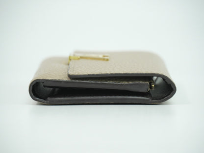 Louis Vuitton Capucines Compact wallet Leather, BEIGE, LEATHER, Wallets