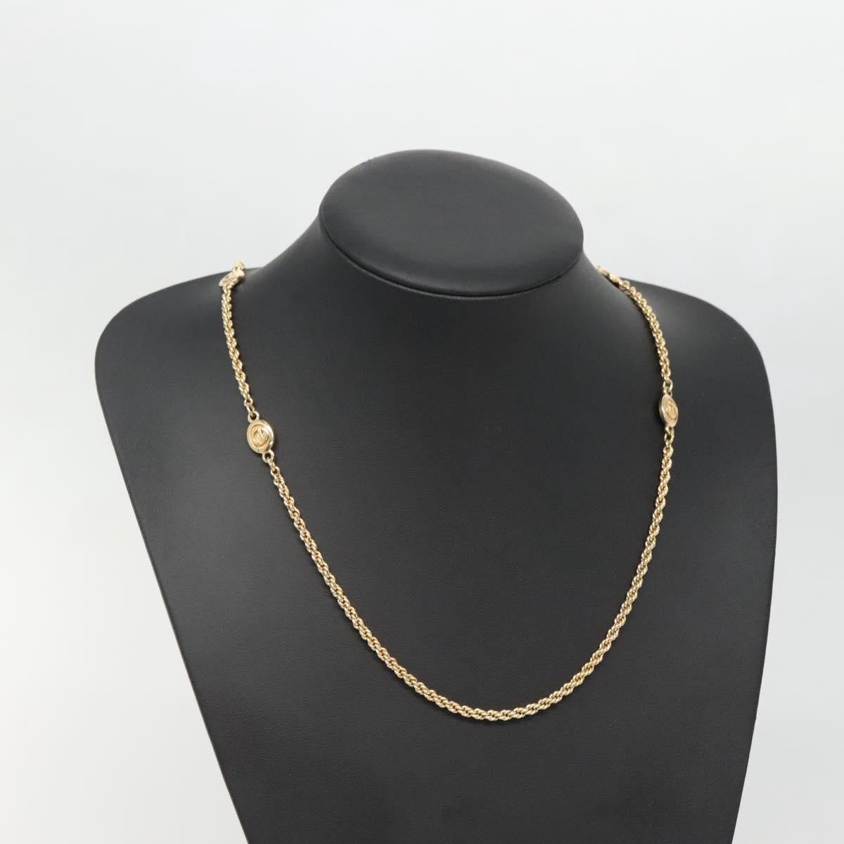 Christian Dior CD Round Pendant Necklace Metal, GOLD, METAL, Necklace