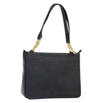 Bally Vintage Tote Bag Quilted Leather, Black, Leather, Tote Bag