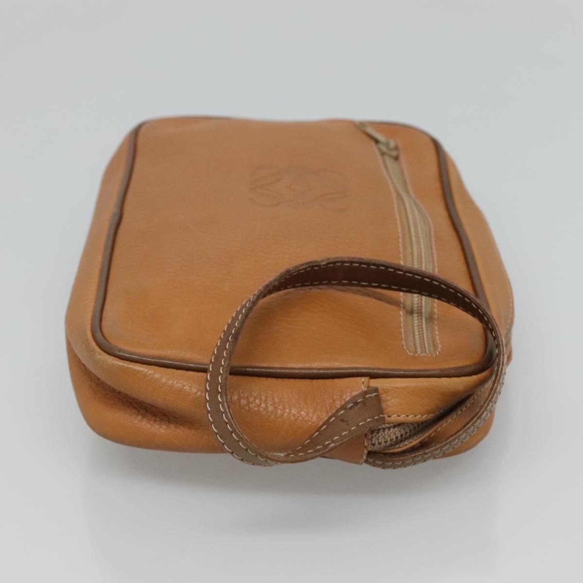 Loewe Anagram Clutch Bag Leather, BROWN, LEATHER, Clutche & pouche