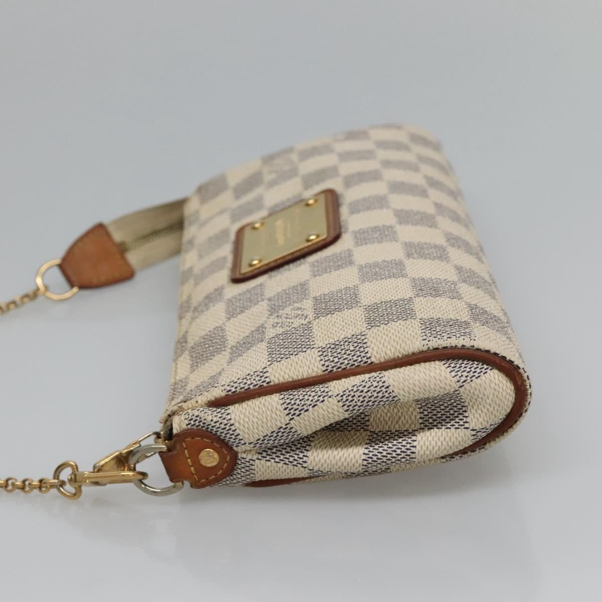 Louis Vuitton Eva Handbag Damier, WHITE, CANVAS, Shoulder bag