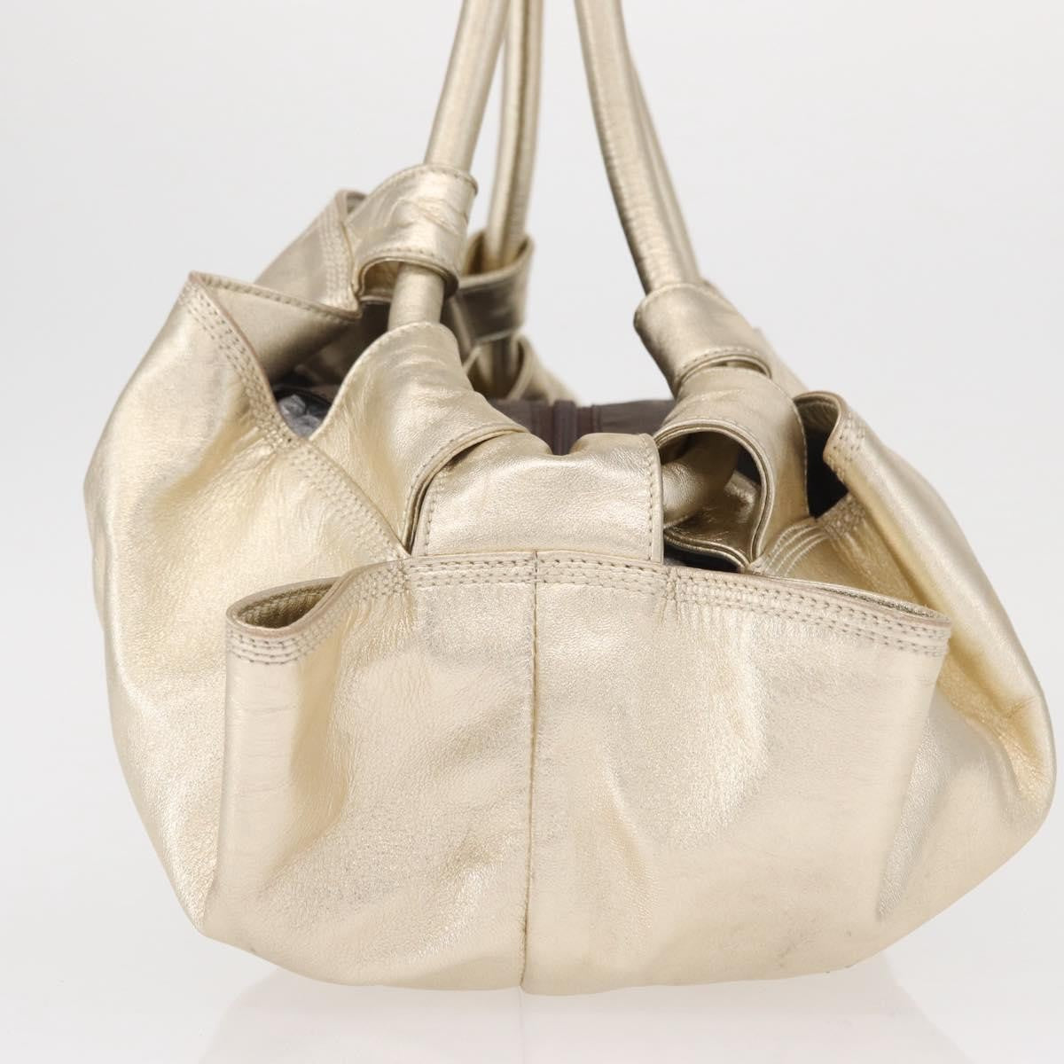 Loewe Aire Shoulder Bag Leather, GOLD, LEATHER, Shoulder bag