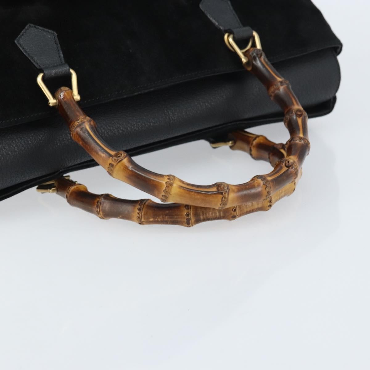 Gucci Bamboo tote bag Suede, Black, Suede, Tote Bag