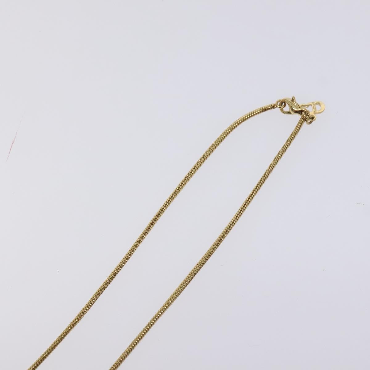 Christian Dior Round Logo Pendant Necklace Metal, GOLD, METAL, Necklace