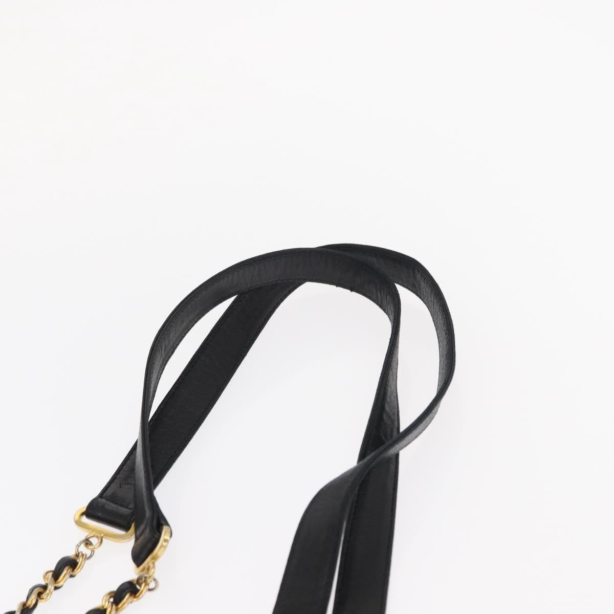 Bally Vintage Chain Shoulder Bag Quilted Leather, BLACK, LEATHER, Shoulder bag