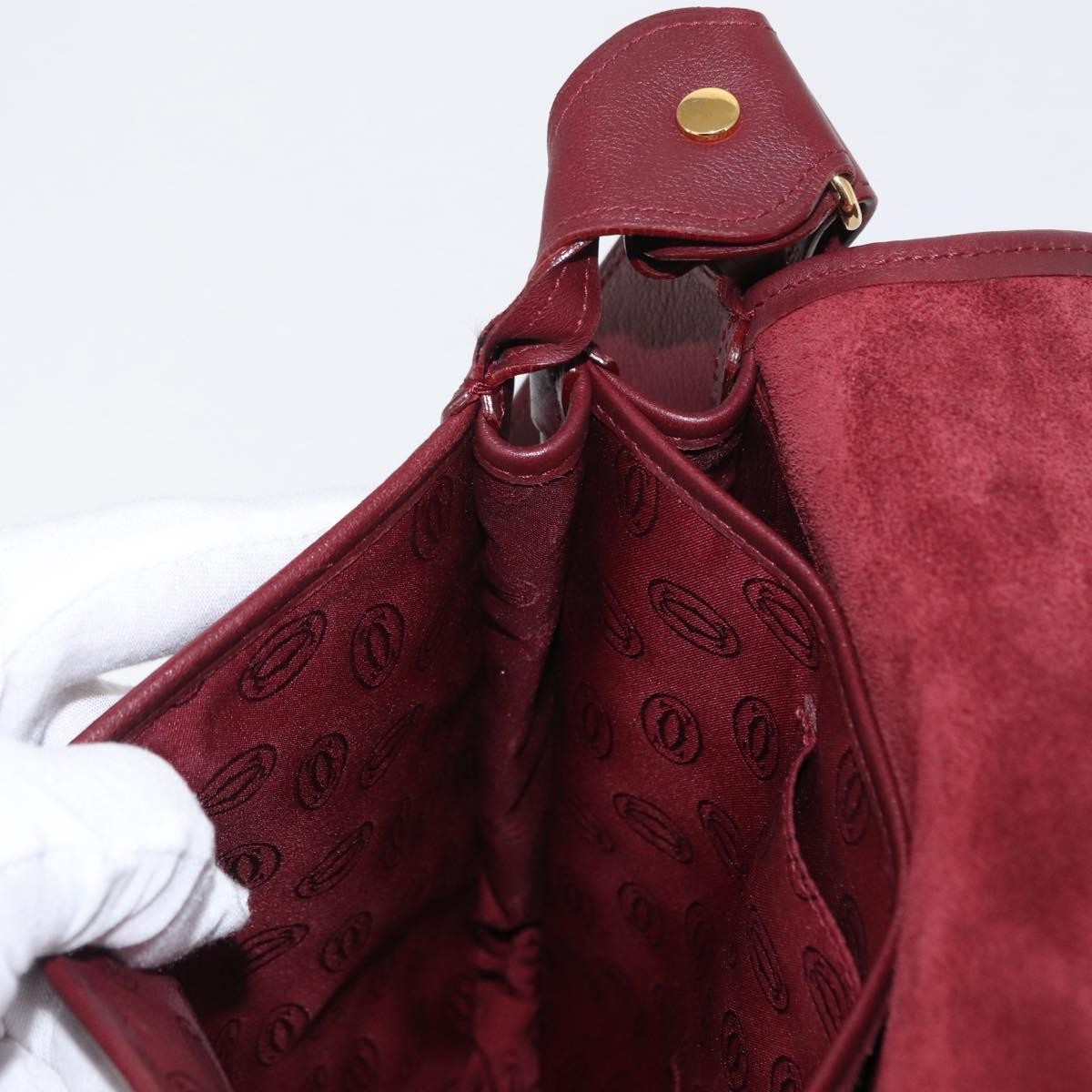 cartier Must de Cartier Shoulder Bag Leather, BURGUNDY, LEATHER, Shoulder bag