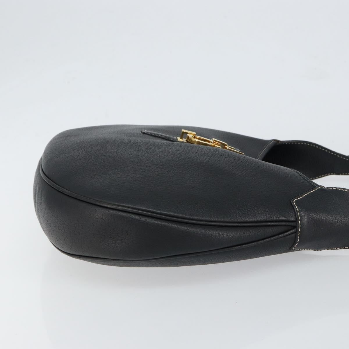 Salvatore Ferragamo Gancini Shoulder Bag Leather, BLACK, LEATHER, Shoulder bag