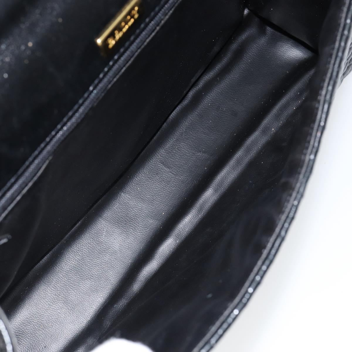 Bally Vintage Handbag Quilted Leather, BLACK, LEATHER, Handbag
