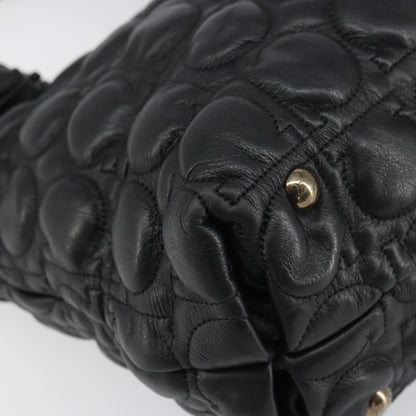 Salvatore Ferragamo Gancini handbag Leather, BLACK, LEATHER, Handbag