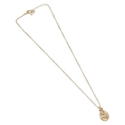 Christian Dior CD Pendant Necklace Metal, GOLD, METAL, Necklace