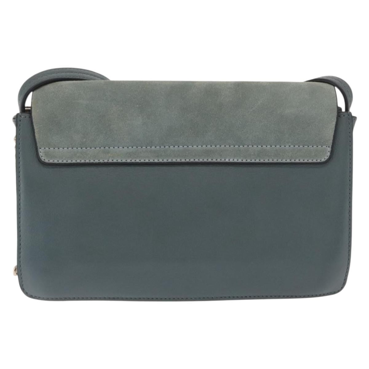 Chloe Faye Shoulder Bag Leather and Suede, GREEN, LEATHER, Shoulder bag