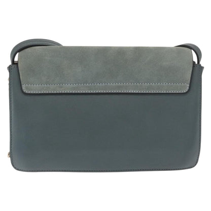 Chloe Faye Shoulder Bag Leather and Suede, GREEN, LEATHER, Shoulder bag