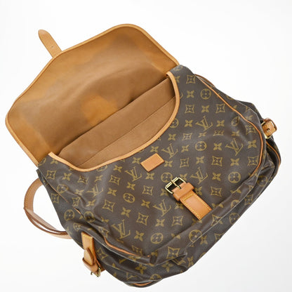 Louis Vuitton Saumur Handbag Monogram Canvas, BROWN, CANVAS, Shoulder bag
