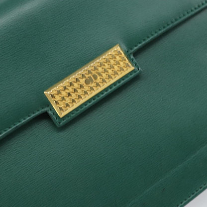 Christian Dior Vintage Shoulder Bag Leather, GREEN, LEATHER, Shoulder bag