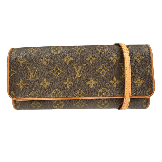 Louis Vuitton Twin Handbag Monogram Canvas, BROWN, CANVAS, Clutche & pouche