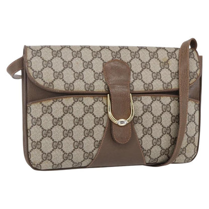 Gucci Vintage Shoulder Bag GG Canvas and Leather, BEIGE, CANVAS, Shoulder bag