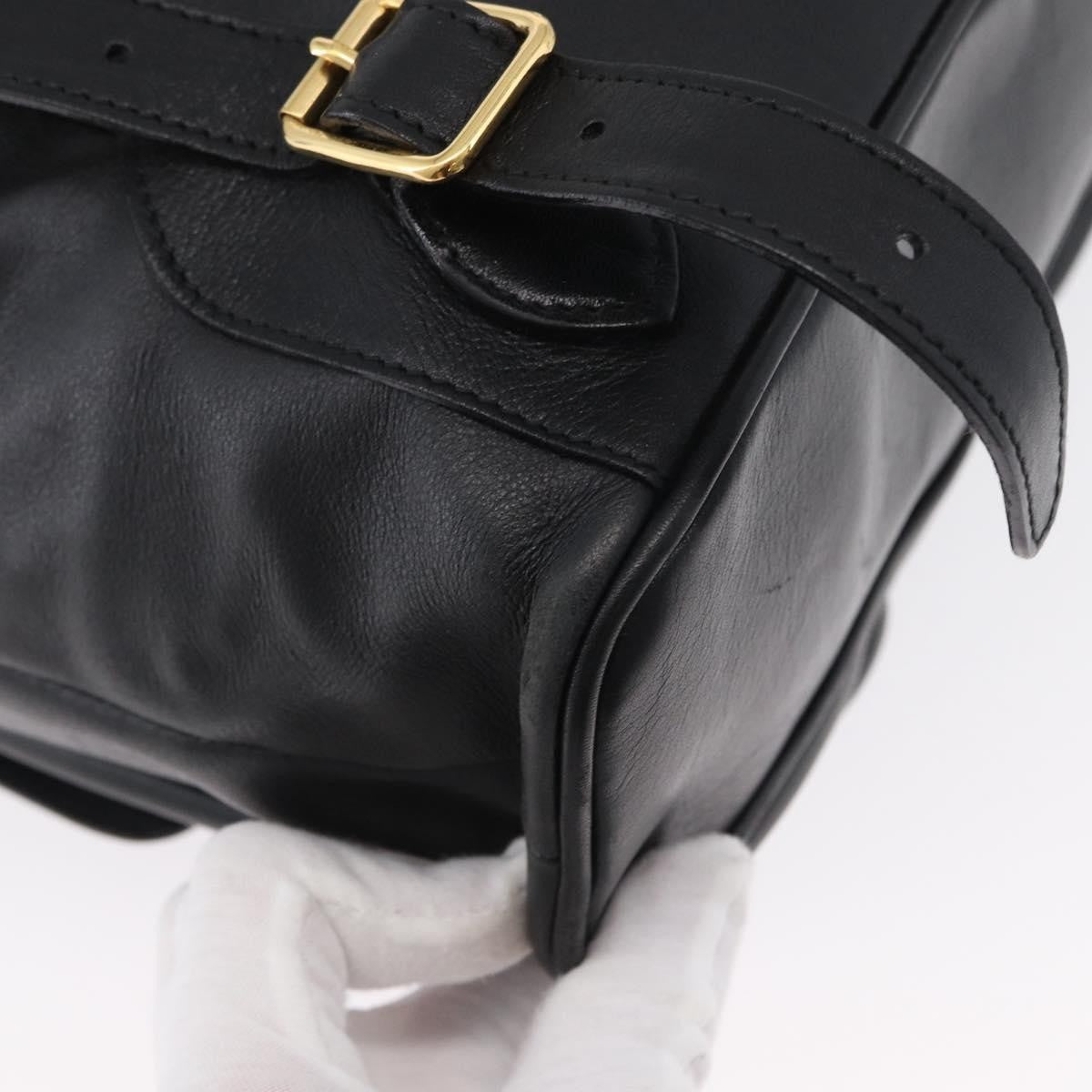 Gucci Vintage Bamboo Backpack Leather, BLACK, LEATHER, Backpack