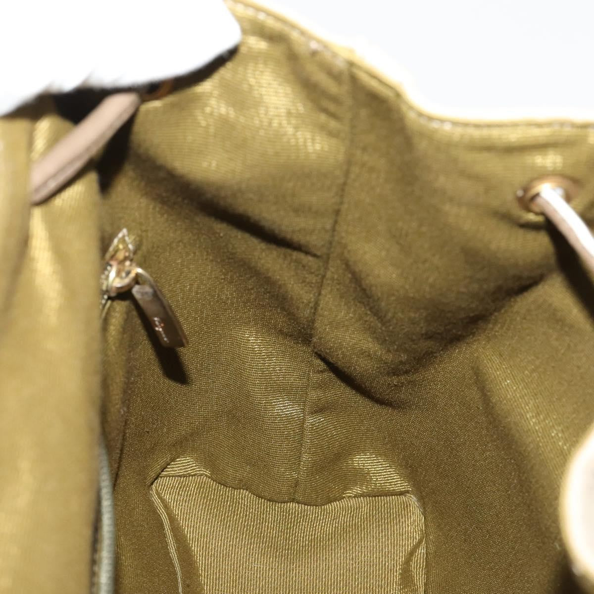 Salvatore Ferragamo Gancini Backpack Canvas, BEIGE, CANVAS, Backpack