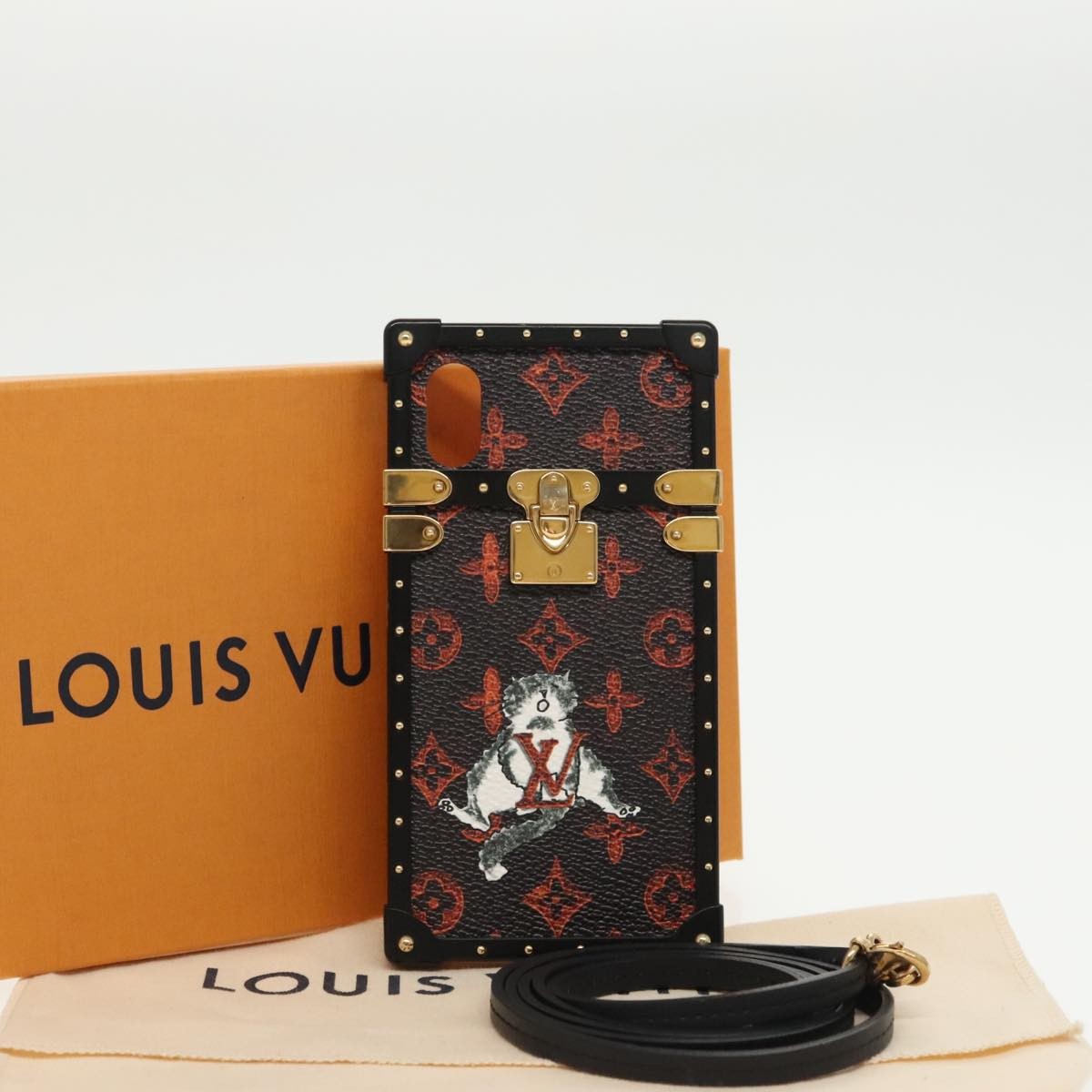 Louis Vuitton Phone case for iPhone X/XS Monogram canvas, BLACK, CANVAS, Clutche & pouche