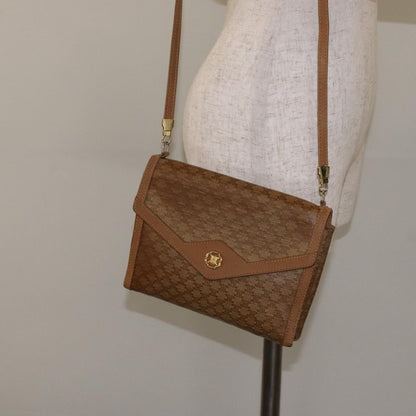 Celine Macadam Shoulder Bag Canvas, BROWN, CANVAS, Shoulder bag