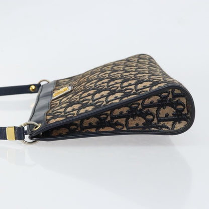 Christian Dior Vintage Trotter Shoulder Bag Canvas, NAVY, CANVAS, Shoulder bag