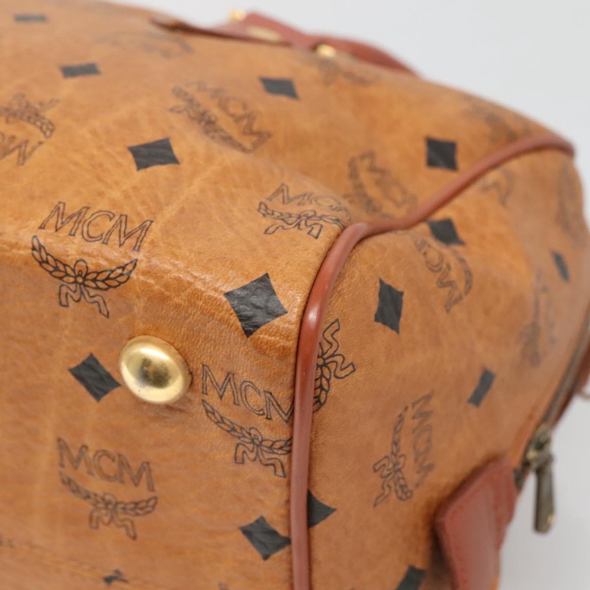 MCM Visetos Handbag Canvas and Leather, BROWN, PVC, Handbag