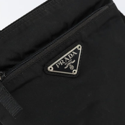 Prada Flat Messenger Bag Tessuto, BLACK, NYLON, Shoulder bag