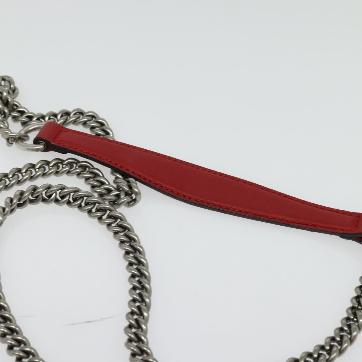 Gucci Chain Crossbody Bag Arabesque GG Coated Canvas with Leather, RED, LEATHER, Shoulder bag