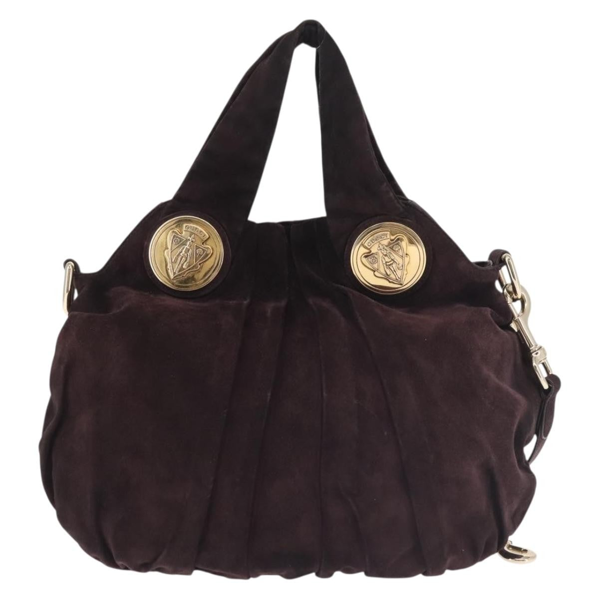 Gucci Hysteria Convertible Top Handle Bag Suede, BURGUNDY, SUEDE, Handbag