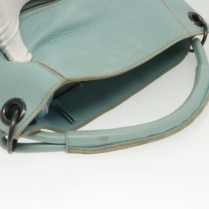 Bottega Veneta Front Zip Hobo Leather, BLUE, LEATHER, Handbag
