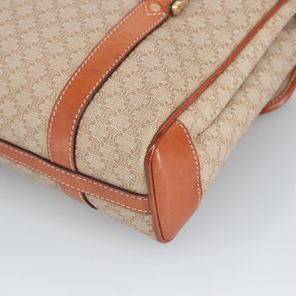 Celine Vintage Macadam Handbag Macadam, BEIGE, PVC,CANVAS, Handbag