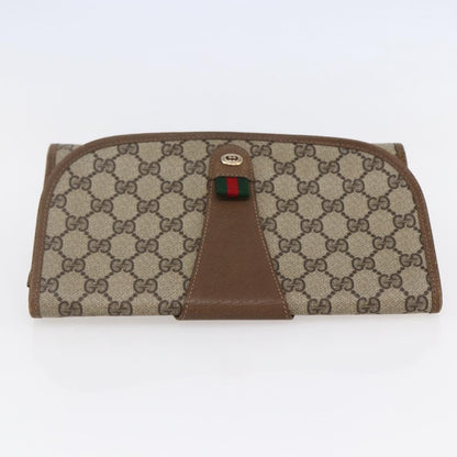 Gucci Sherry line pouch Canvas, BEIGE, PVC, Clutche & pouche