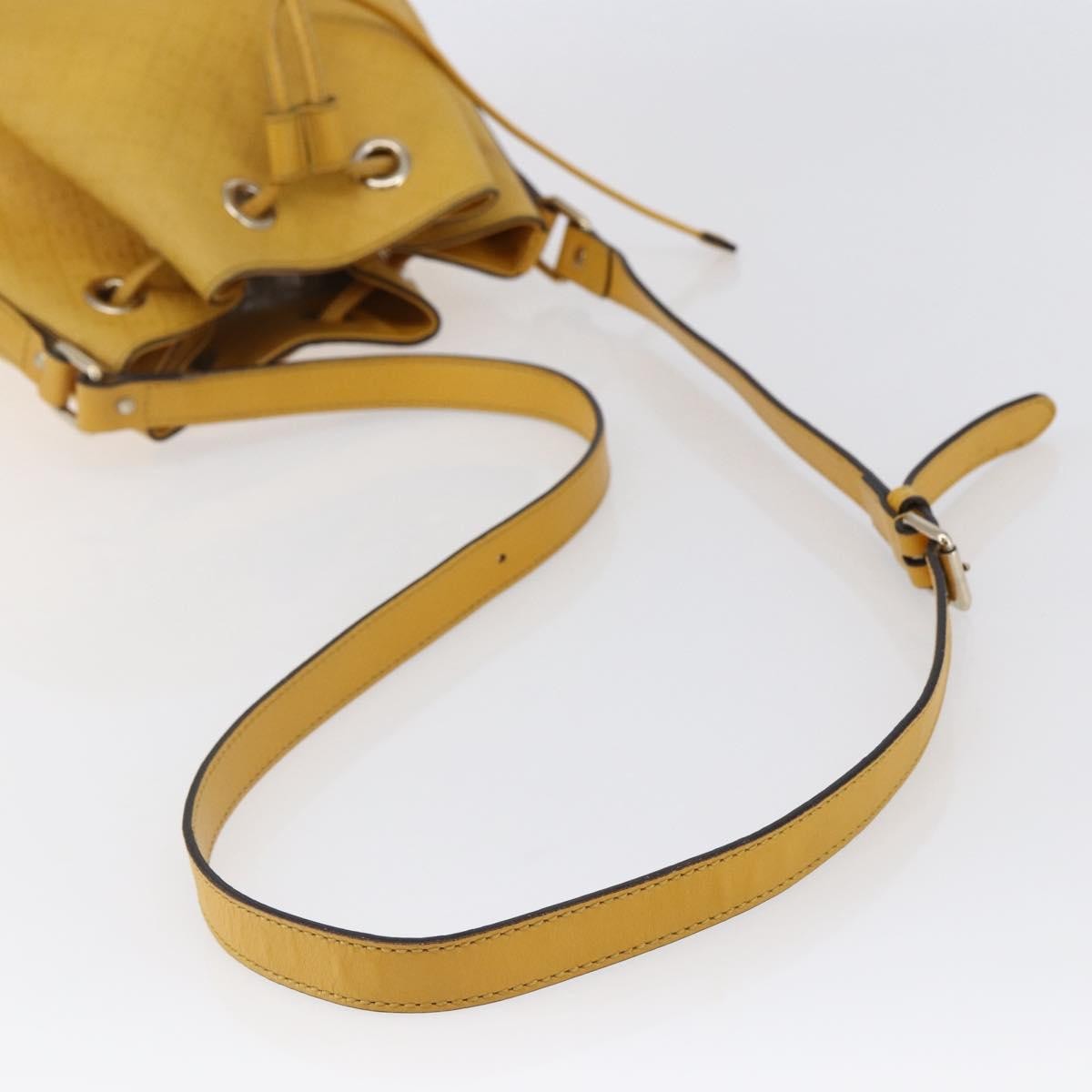 Gucci Bright Bucket Bag Diamante Leather, YELLOW, LEATHER, Shoulder bag