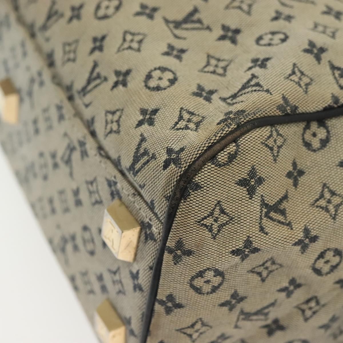 Louis Vuitton Josephine Handbag Mini Lin, BLUE, CANVAS, Handbag