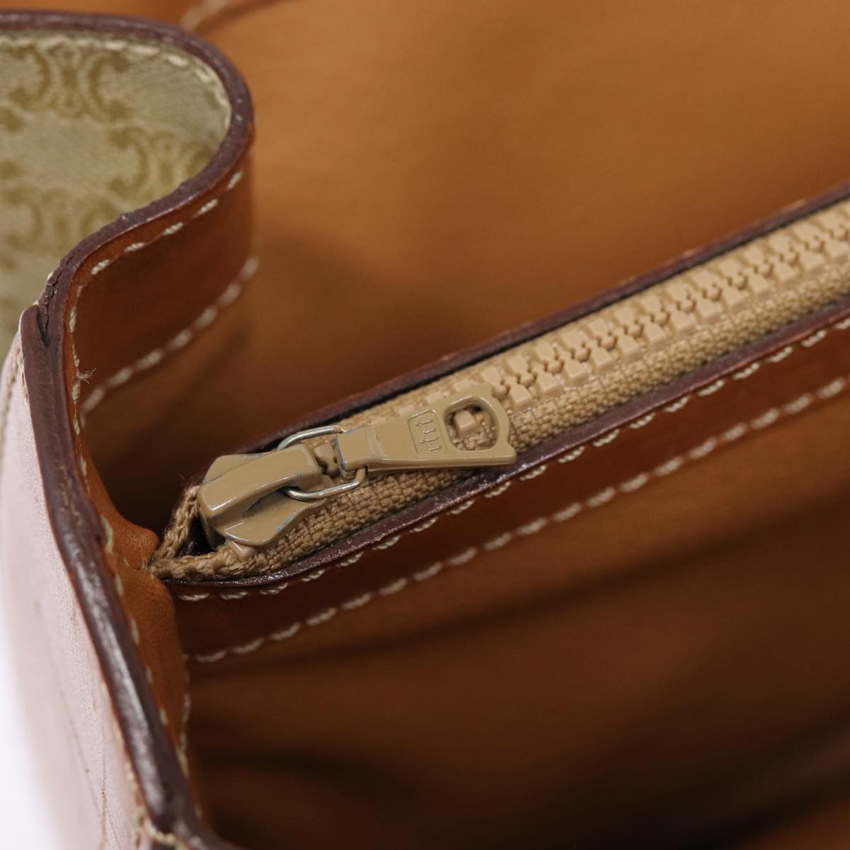 Celine Vintage Convertible Top Handle Bag Macadam Coated Canvas, BEIGE, CANVAS, Handbag