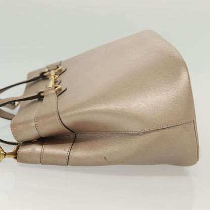 Gucci Bright Bit Convertible Tote Leather, GOLD, LEATHER, Tote bag