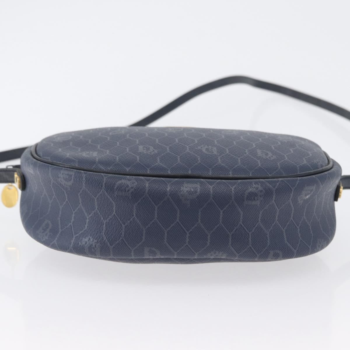 Christian Dior Vintage Honeycomb Shoulder Bag Canvas, NAVY, CANVAS, Shoulder bag