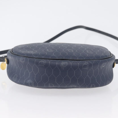 Christian Dior Vintage Honeycomb Shoulder Bag Canvas, NAVY, CANVAS, Shoulder bag