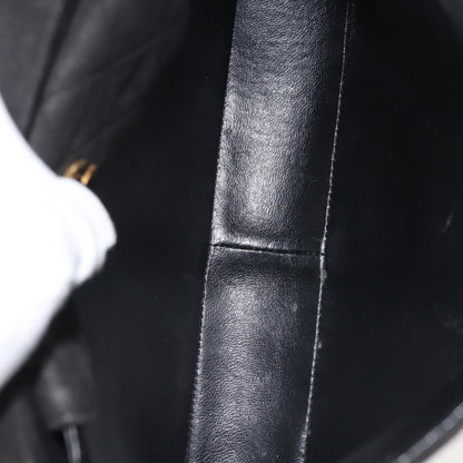 Chanel Vintage Clutch Pleated Leather, BLACK, SUEDE, Clutche & pouche