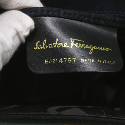 Salvatore Ferragamo Gancini Shoulder Bag Suede, BLACK, SUEDE, Shoulder bag