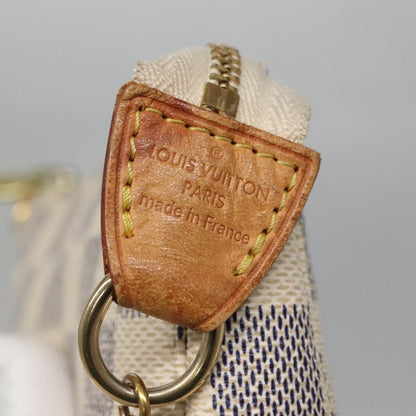 Louis Vuitton Pochette Accessoires Damier, WHITE, CANVAS, Clutche & pouche