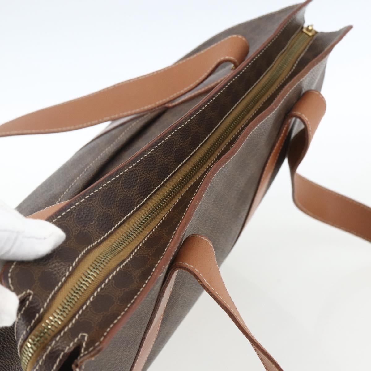 Celine Vintage Macadam Tote bag Canvas and Leather, BROWN, CANVAS, Tote bag