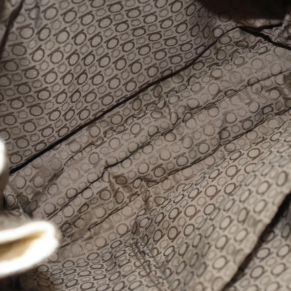 Salvatore Ferragamo Gancini Shoulder Bag Leather, WHITE, LEATHER, Shoulder bag