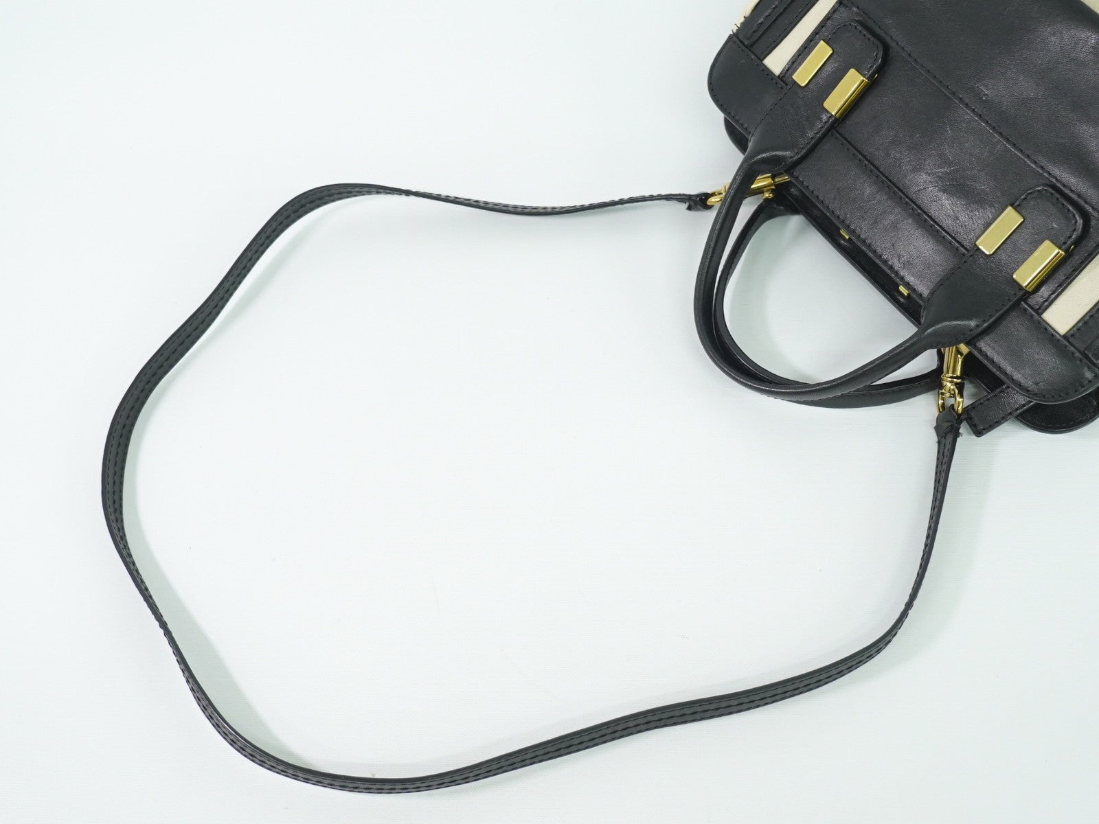 Chloe Alice Satchel Leather, BEIGE, LEATHER, Handbag