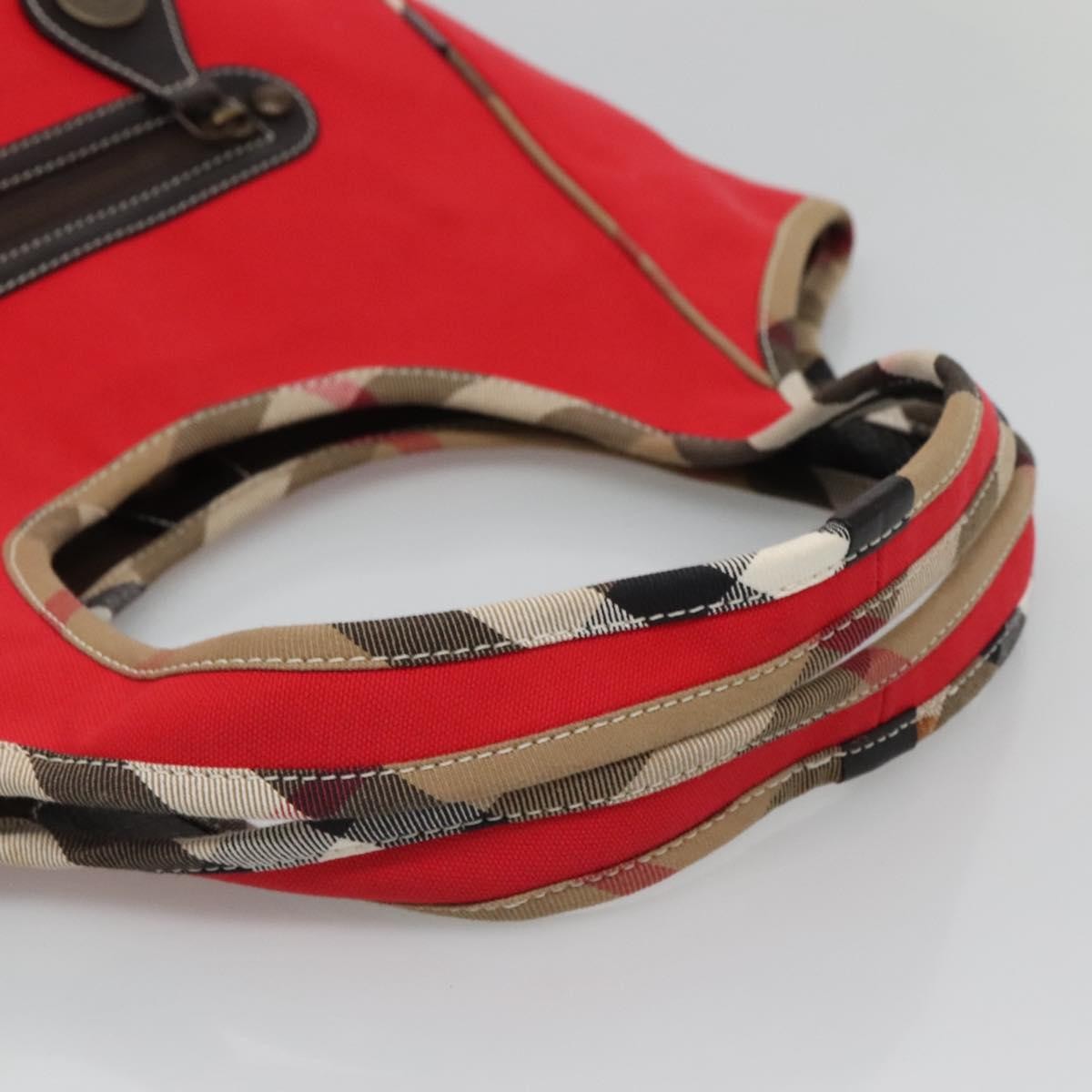 Burberry Shoulder Bag Nova Check Canvas, RED, CANVAS, Shoulder bag