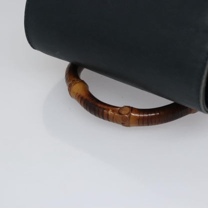 Gucci Vintage Bamboo Backpack Leather, Black, Leather, Backpack